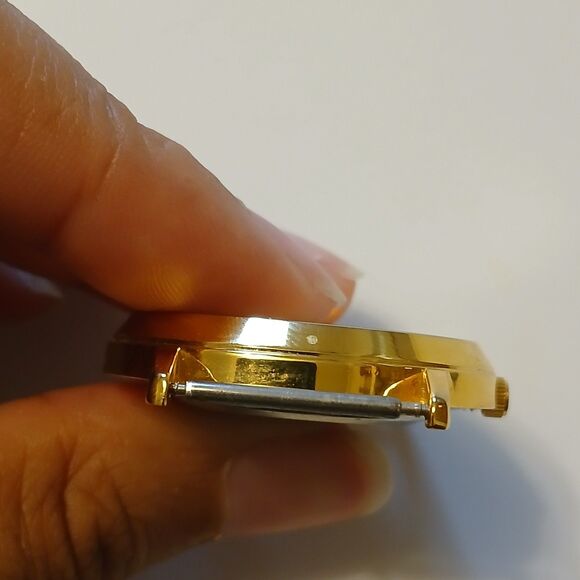 Vtg Majestron Women's Moving Rhinestone Bezel Quartz Watch Case Xmas Theme - Picture 10 of 11